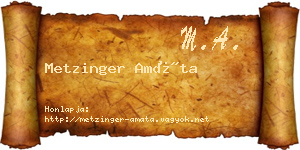 Metzinger Amáta névjegykártya
